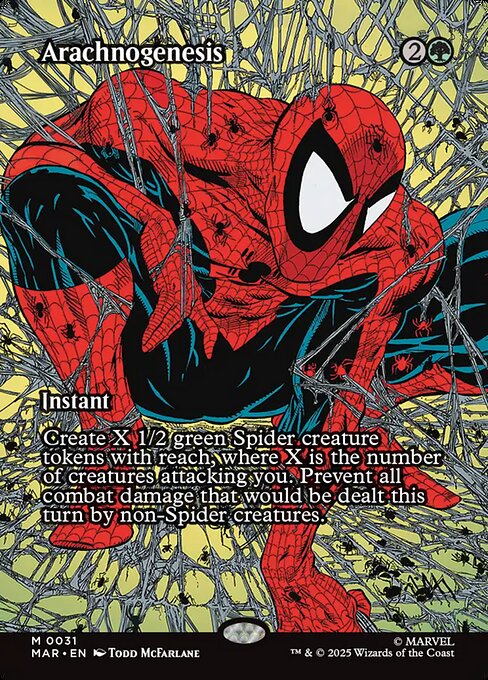 Arachnogenesis (Non-Foil) (Borderless) - Marvel Universe Magic The Gathering Trading Card