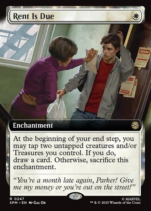 Rent Is Due (Non-Foil) (Extended Art) – 247 Marvel's Spider-Man Magic The Gathering Trading Card