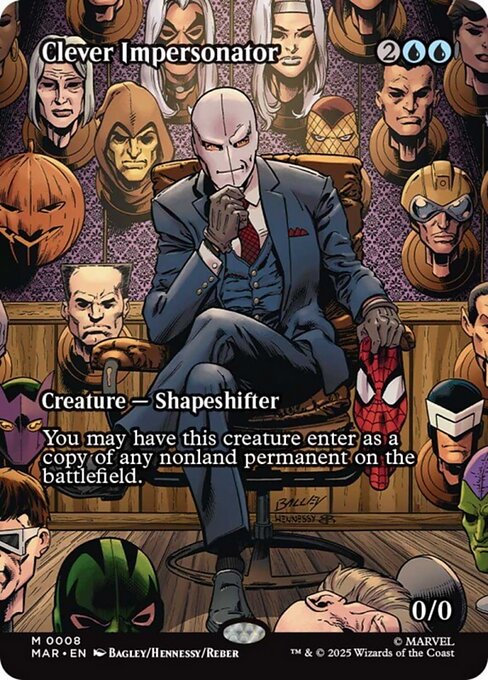 Clever Impersonator (Non-Foil) (Borderless) (Source Material) - Marvel Universe Magic The Gathering Trading Card
