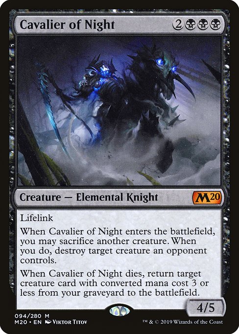 Cavalier of Night (Non-Foil) - Core Set 2020 Magic The Gathering Trading Card