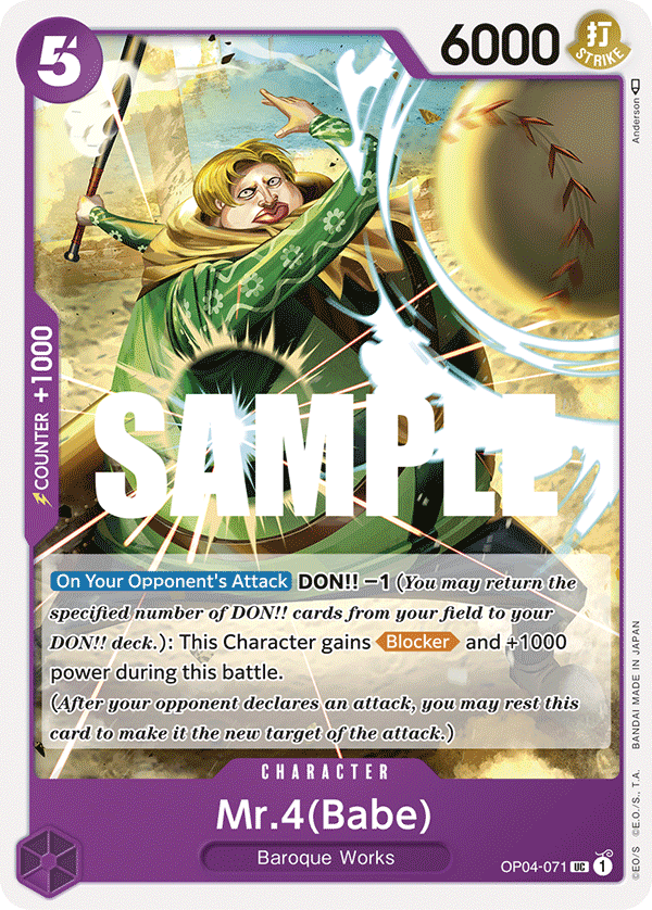 Mr.4(Babe) - KINGDOMS OF INTRIGUE - [OP04] One Piece Trading Card