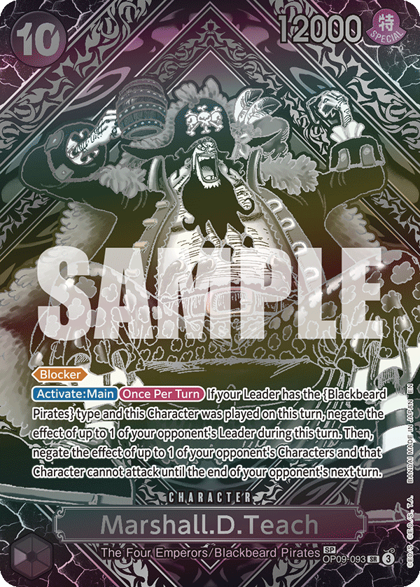 Marshall.D.Teach (Silver) - LEGACY OF THE MASTER- [OP-12] One Piece Trading Card Graded 10