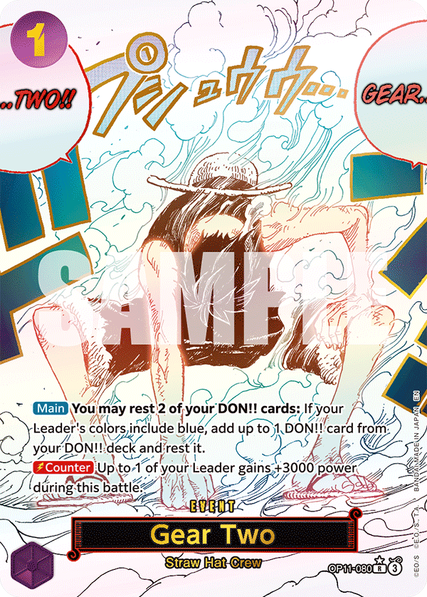 Gear Two (Alternate Art) JAPANESE - A FIST OF DIVINE SPEED - [OP-11] One Piece Trading Card Graded 10