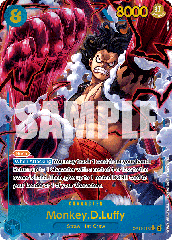 Monkey.D.Luffy (Alternate Art) - A FIST OF DIVINE SPEED - [OP-11] One Piece Trading Card
