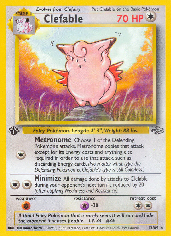 Clefable - Jungle Pokemon Trading Card