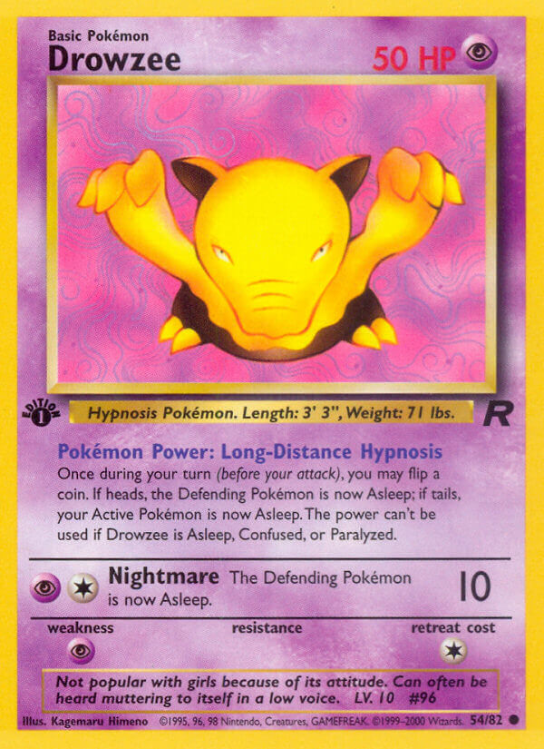 Drowzee – 54/82 Team Rocket Pokemon Trading Card
