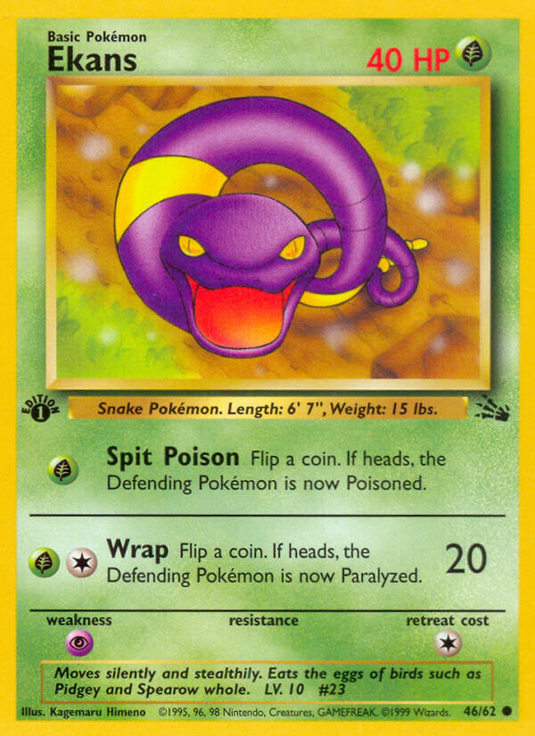 Ekans – 46/62 Fossil Pokemon Trading Card