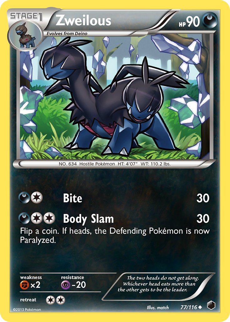 Zweilous – 77/116 Plasma Freeze Pokemon Trading Card