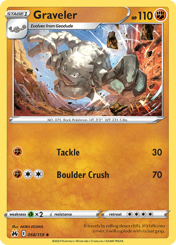 Graveler - Crown Zenith Pokemon Trading Card