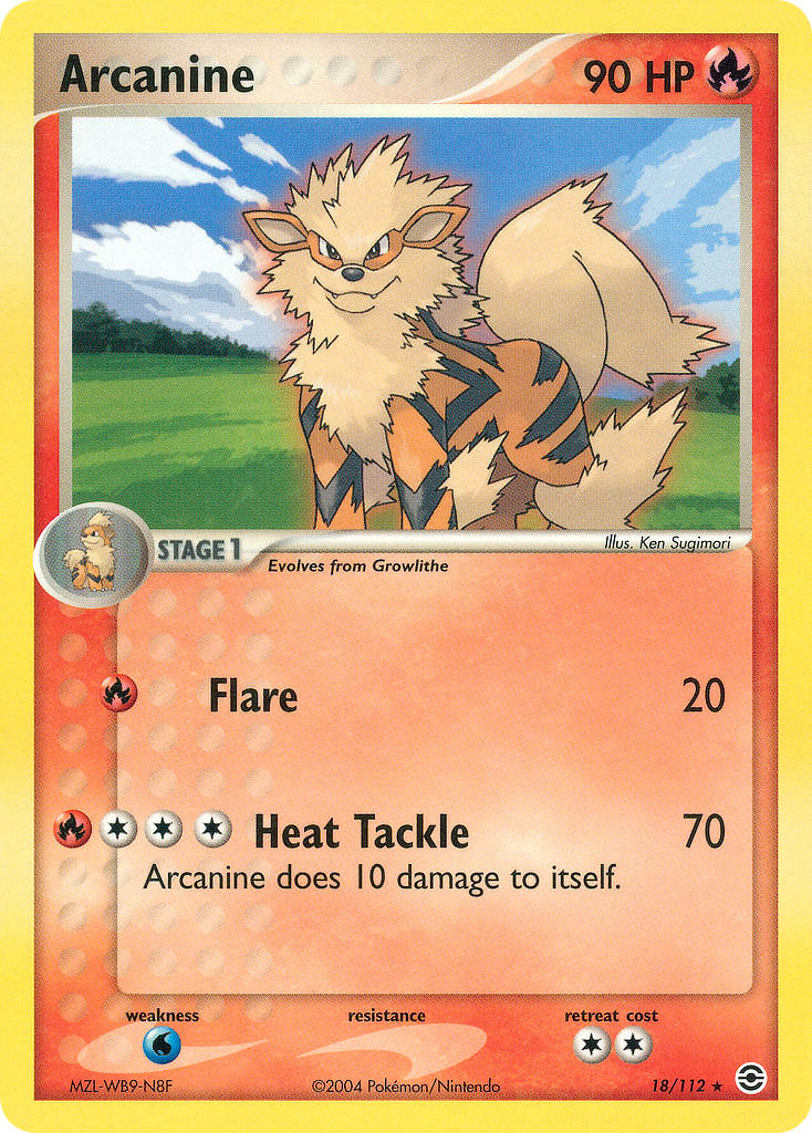 Arcanine - Fire Red Leaf Green Pokemon Trading Card