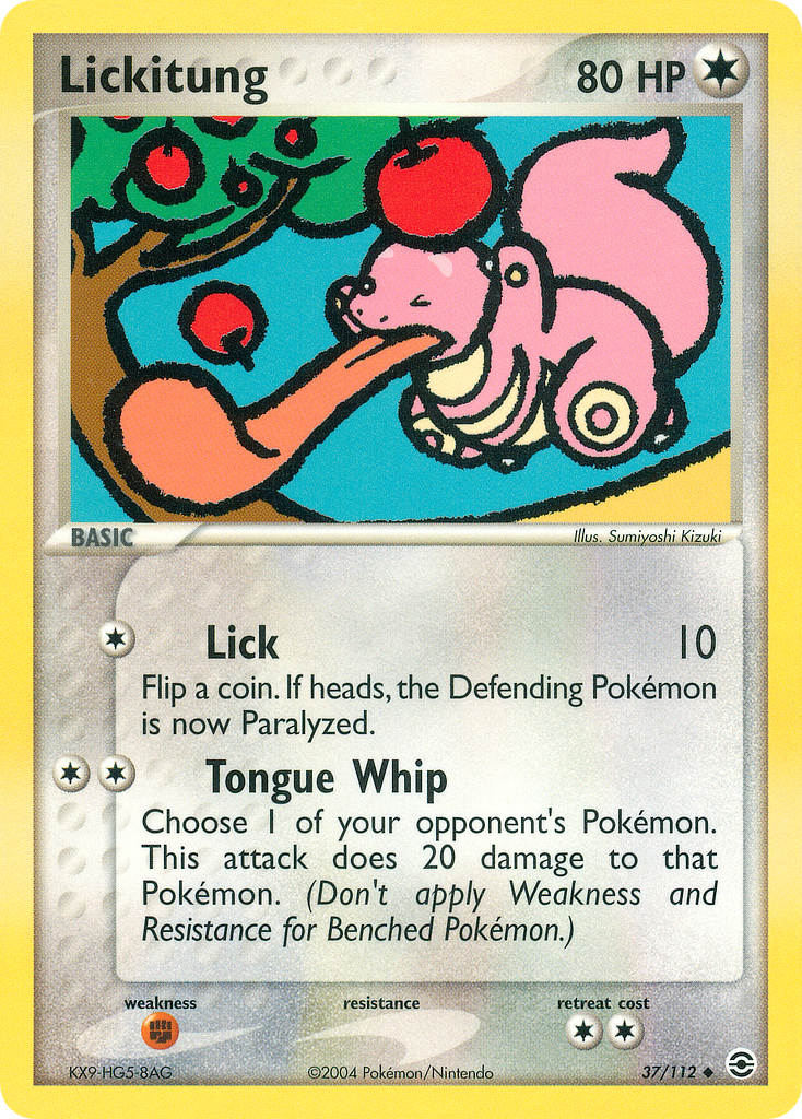Lickitung Reverse Holo – 37/112 Fire Red Leaf Green Pokemon Trading Card