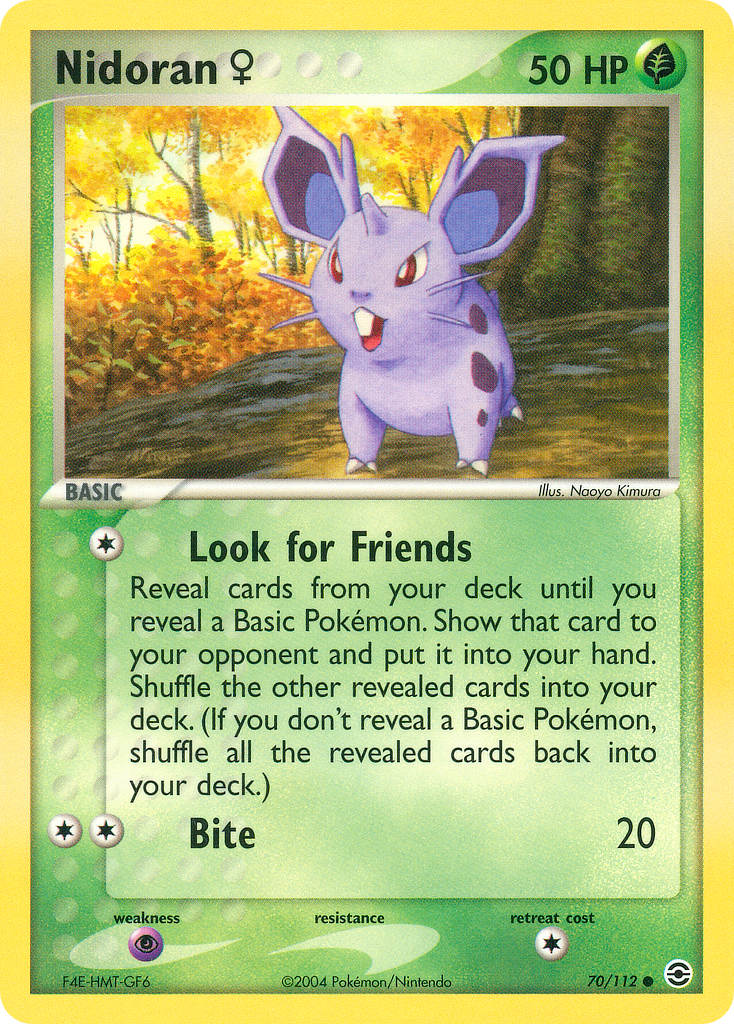 Nidoran Female – 70/112 Fire Red Leaf Green Pokemon Trading Card