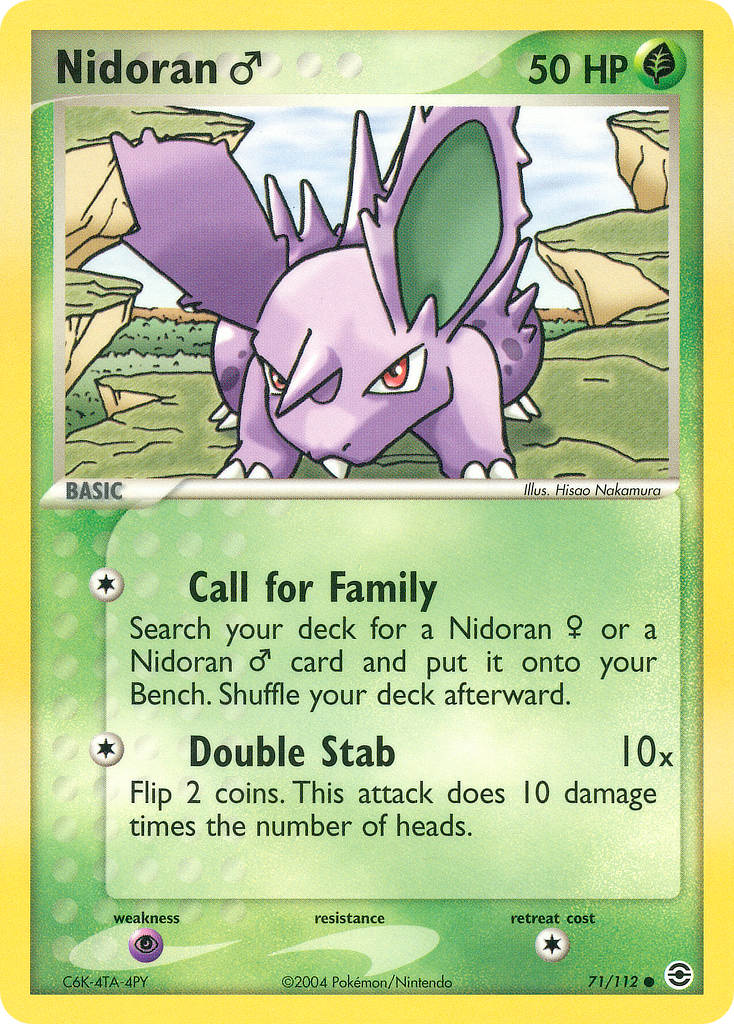 Nidoran Male – 71/112 Fire Red Leaf Green Pokemon Trading Card