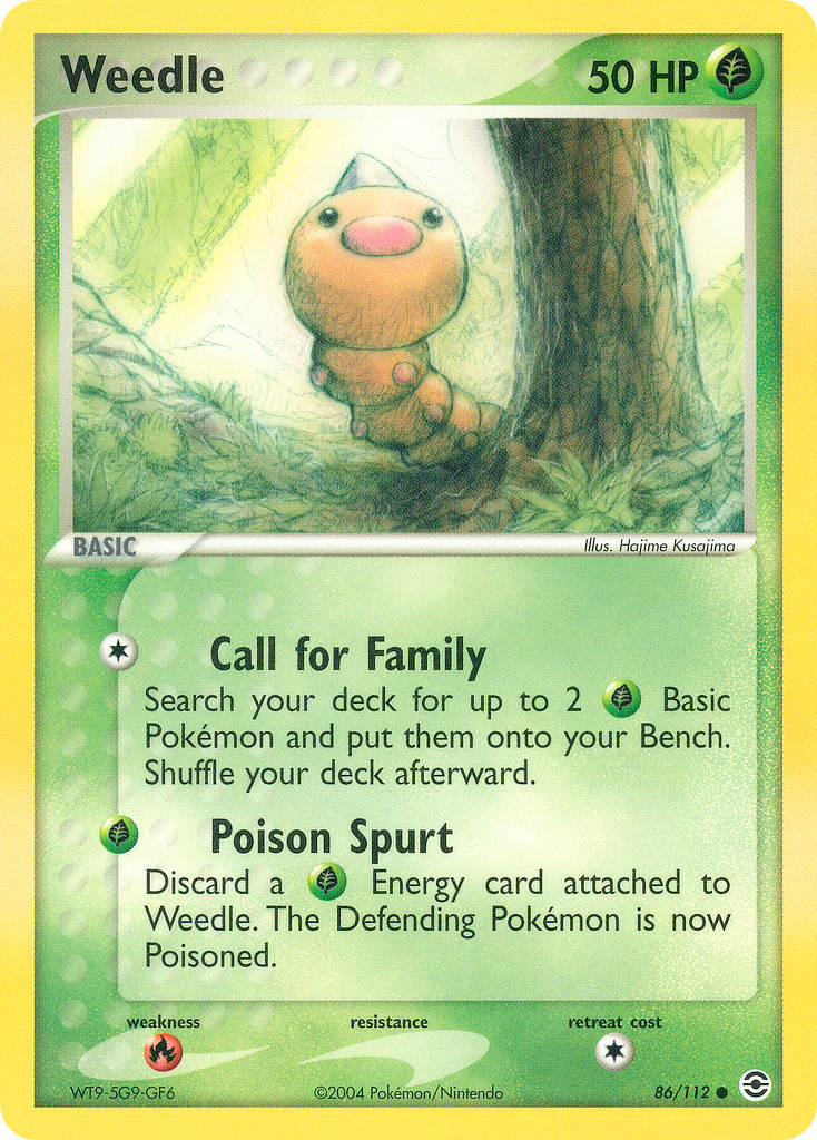 Weedle – 86/112 Fire Red Leaf Green Pokemon Trading Card