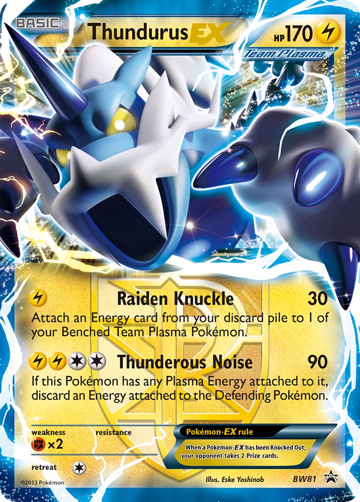 Thundurus EX – BW81 Black & White Promos Pokemon Trading Card