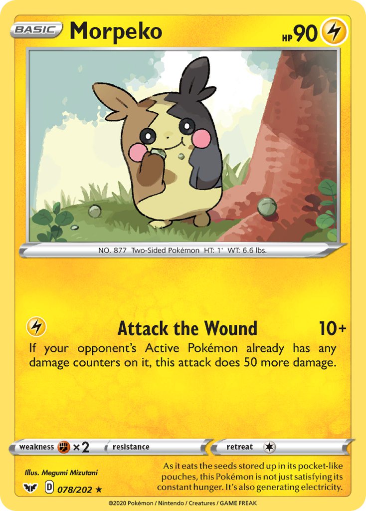 Morpeko Reverse Holo - Sword & Shield Pokemon Trading Card