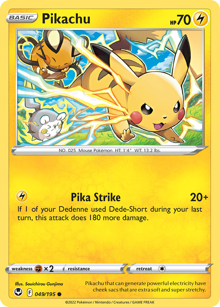 Pikachu - Silver Tempest Pokemon Trading Card