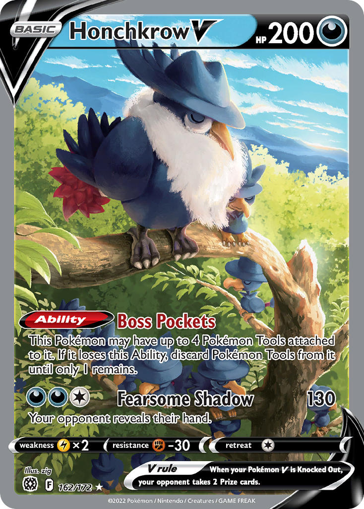 Honchkrow V - Brilliant Stars Pokemon Trading Card