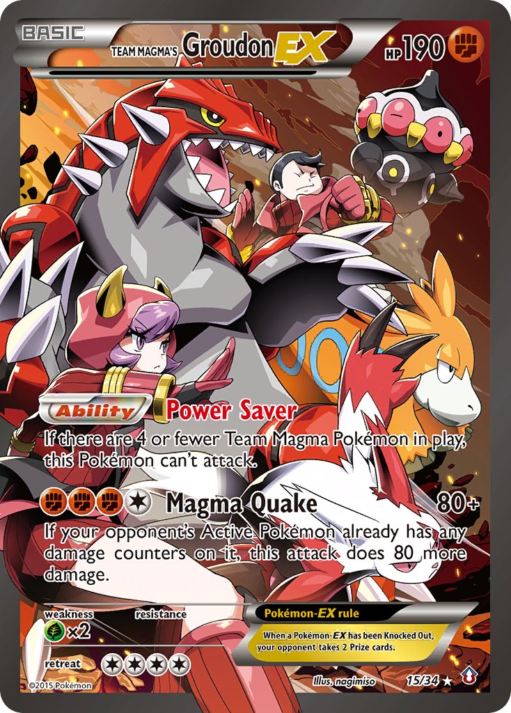 Team Magma’s Groudon EX - Double Crisis Pokemon Trading Card Graded 6