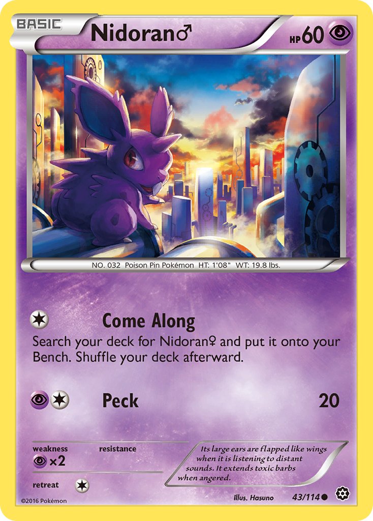 Nidoran Male – 43/114 Steam Siege Pokemon Trading Card