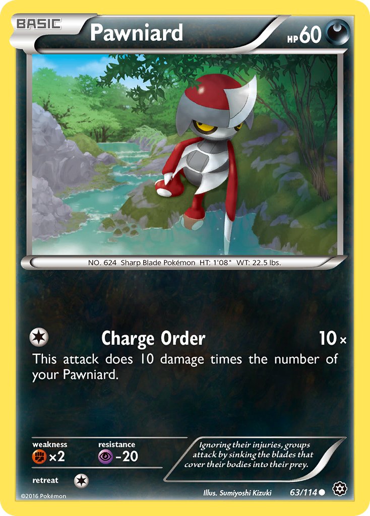 Pawniard – 63/114 Steam Siege Pokemon Trading Card