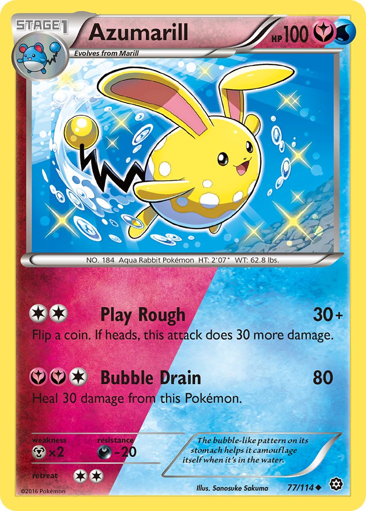 Azumarill – 77/114 Steam Siege Pokemon Trading Card