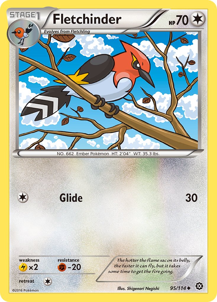 Fletchinder – 95/114 Steam Siege Pokemon Trading Card