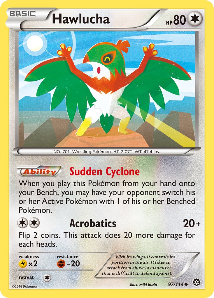 Hawlucha – 97/114 Steam Siege Pokemon Trading Card