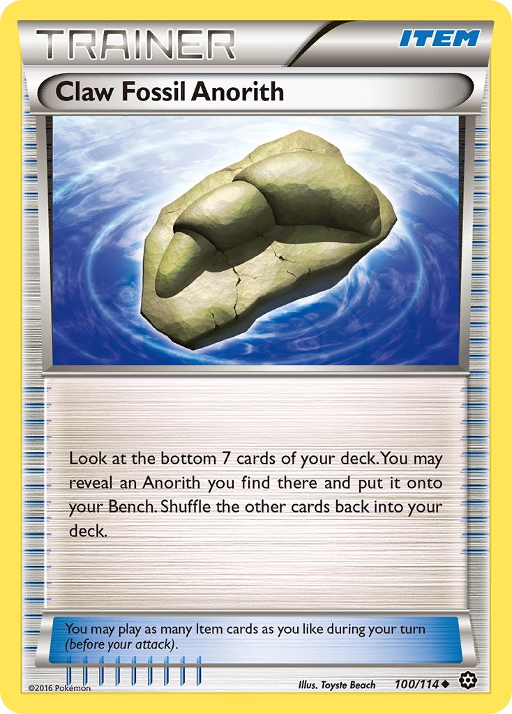 Claw Fossil Anorith – 100/114 Steam Siege Pokemon Trading Card