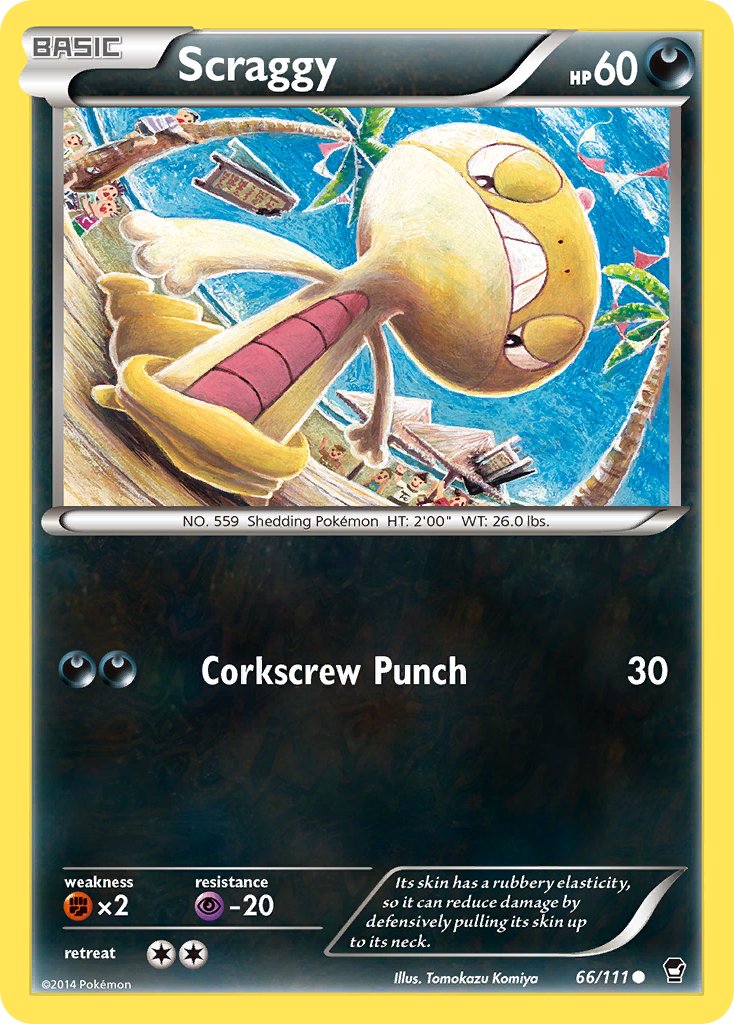 Scraggy – 66/111 Furious Fists Pokemon Trading Card
