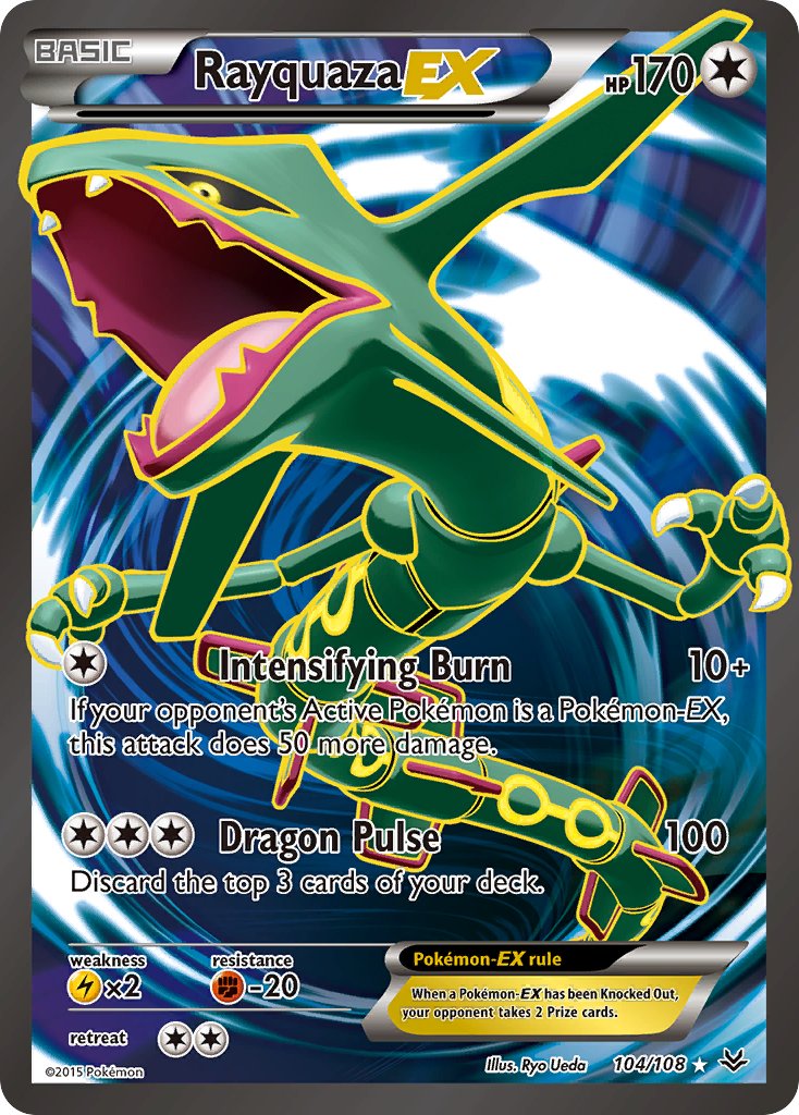 Rayquaza EX - Roaring Skies Pokemon Trading Card Graded 6