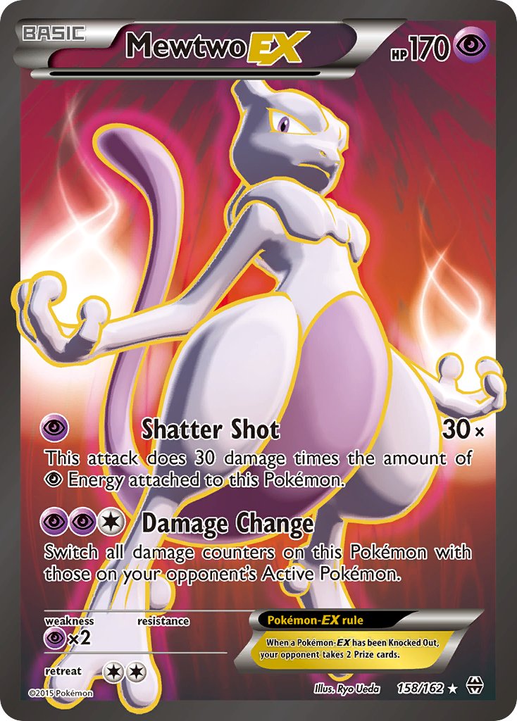 Mewtwo EX - BREAKthrough Pokemon Trading Card Graded 7