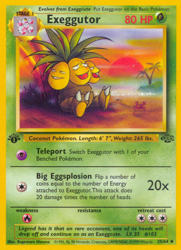 Exeggutor - Jungle Pokemon Trading Card