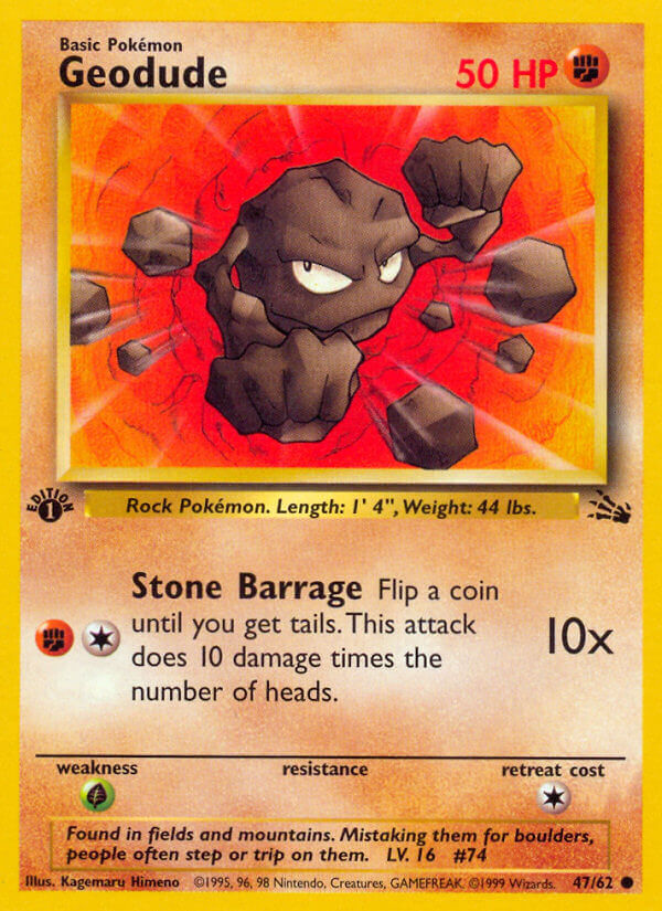 Geodude – 47/62 Fossil Pokemon Trading Card