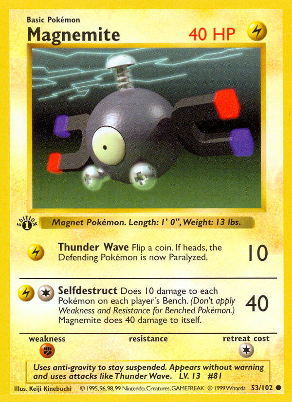 Magnemite – 53/102 Base Set Unlimited Pokemon Trading Card