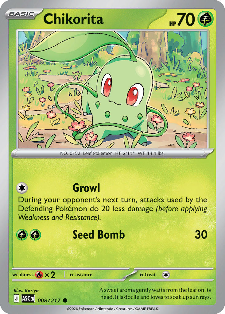 Chikorita Reverse Holo - Ascended Heroes Pokemon Trading Card