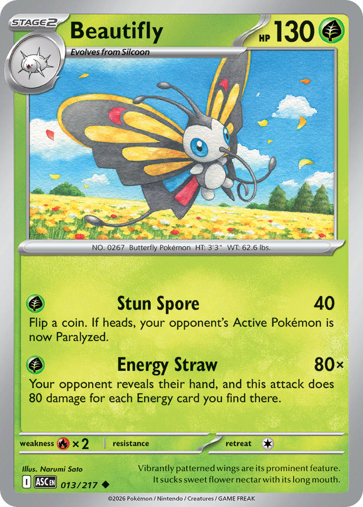 Beautifly – 013/217 Ascended Heroes Pokemon Trading Card