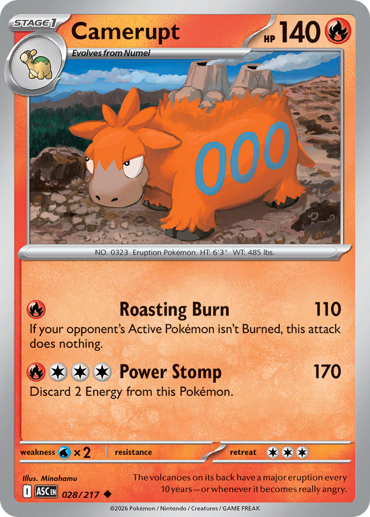 Camerupt – 028/217 Ascended Heroes Pokemon Trading Card