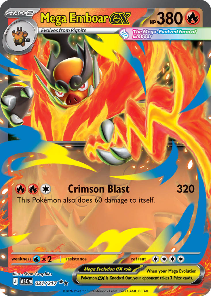 Mega Emboar ex - Ascended Heroes Pokemon Trading Card