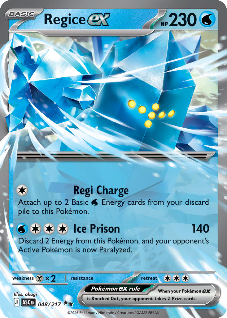 Regice ex - Ascended Heroes Pokemon Trading Card