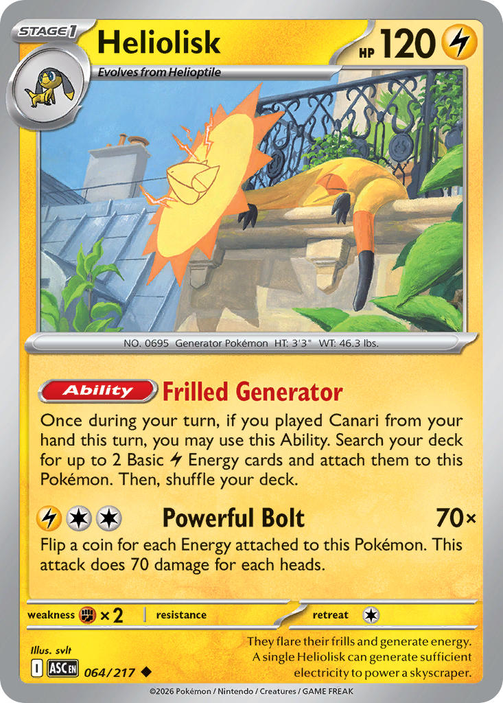 Heliolisk – 064/217 Ascended Heroes Pokemon Trading Card