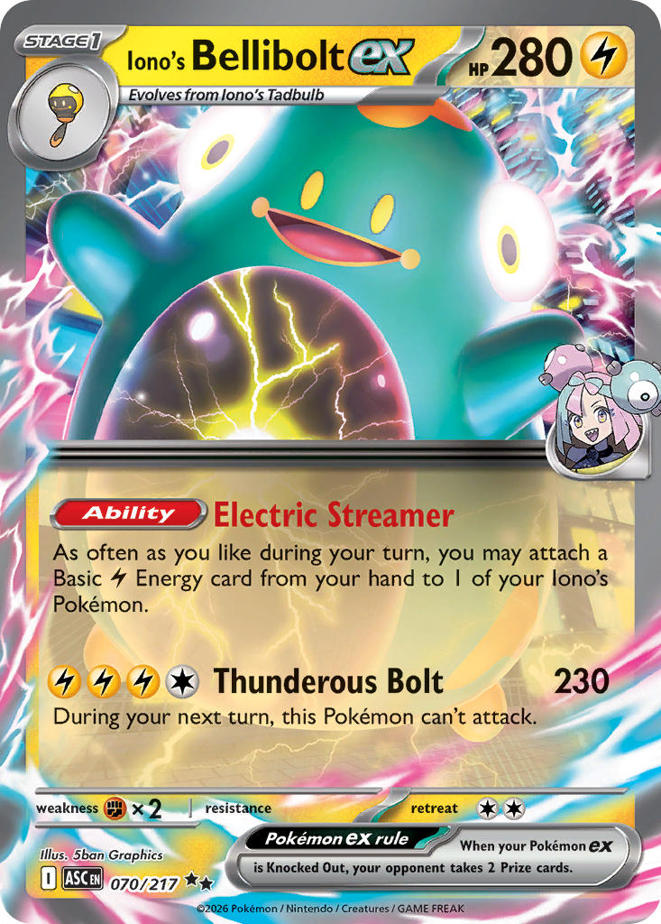 Iono’s Bellibolt ex - Ascended Heroes Pokemon Trading Card