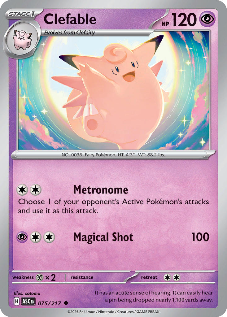 Clefable – 075/217 Ascended Heroes Pokemon Trading Card