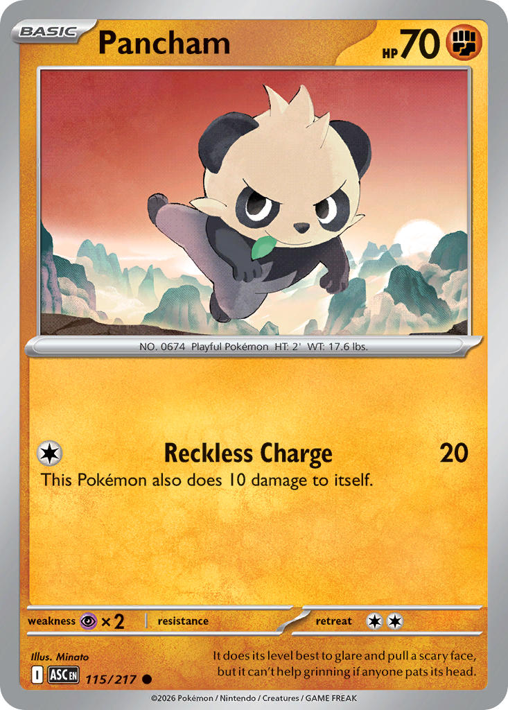 Pancham Reverse Holo - Ascended Heroes Pokemon Trading Card