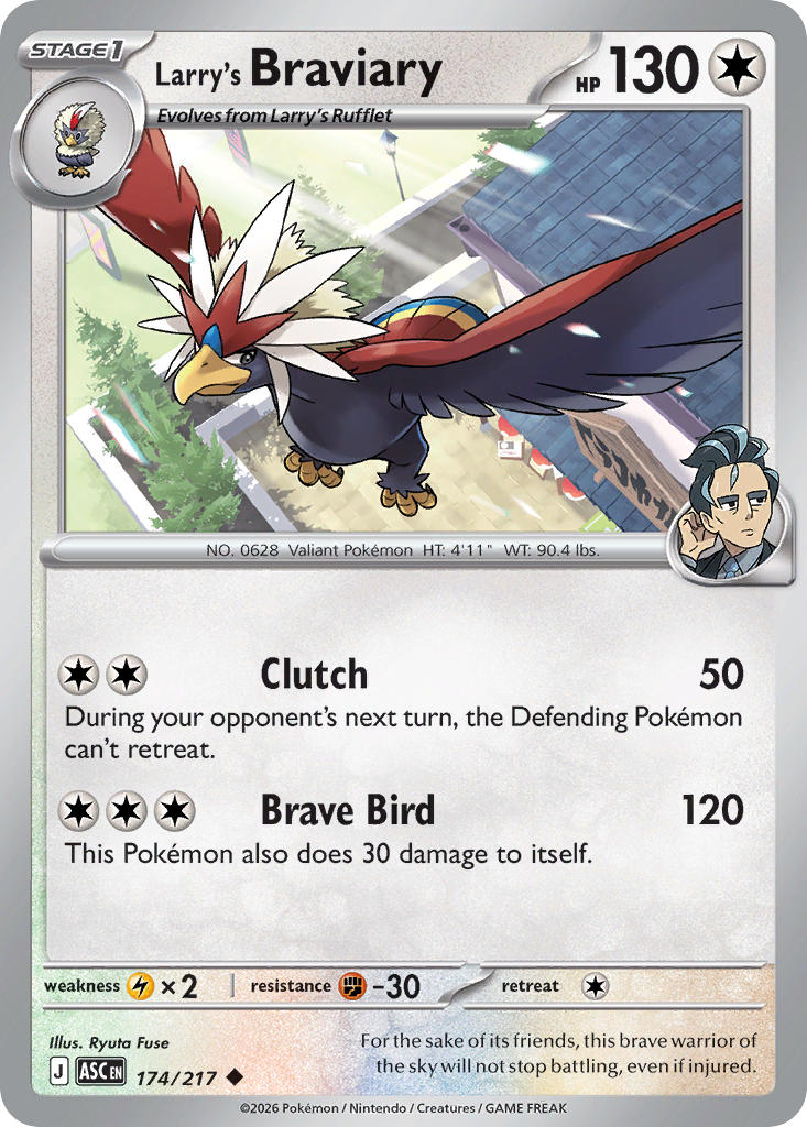 Larry’s Braviary – 174/217 Ascended Heroes Pokemon Trading Card