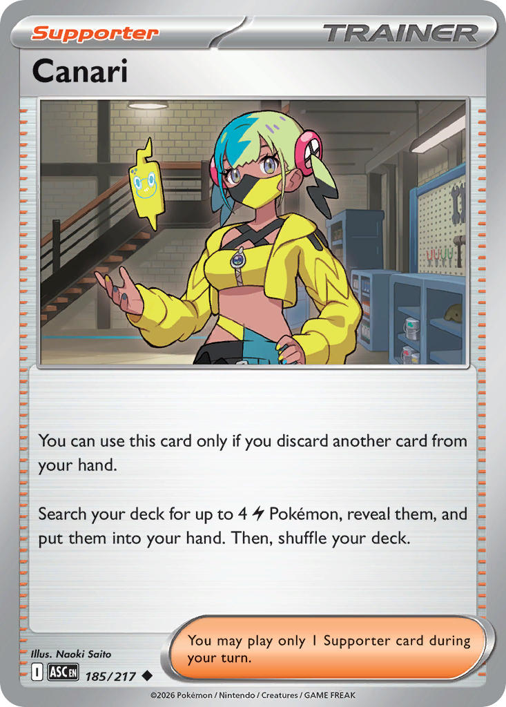 Canari – 185/217 Ascended Heroes Pokemon Trading Card