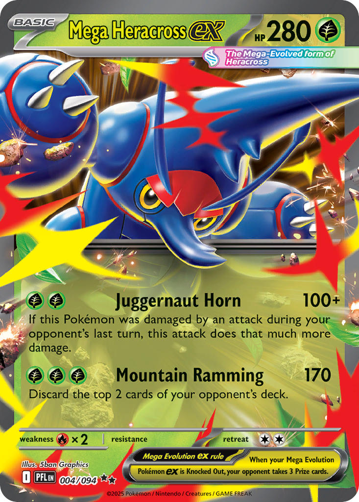 Mega Heracross ex – 004/094 Phantasmal Flames Pokemon Trading Card