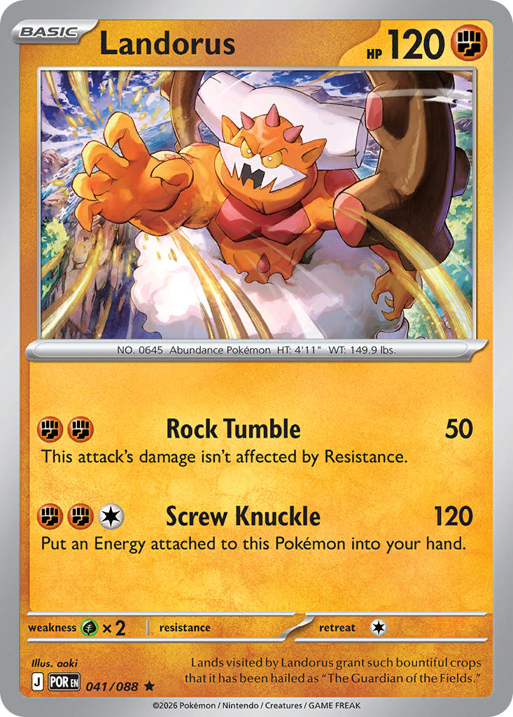 Landorus Reverse Holo – 041/088 Perfect Order Pokemon Trading Card