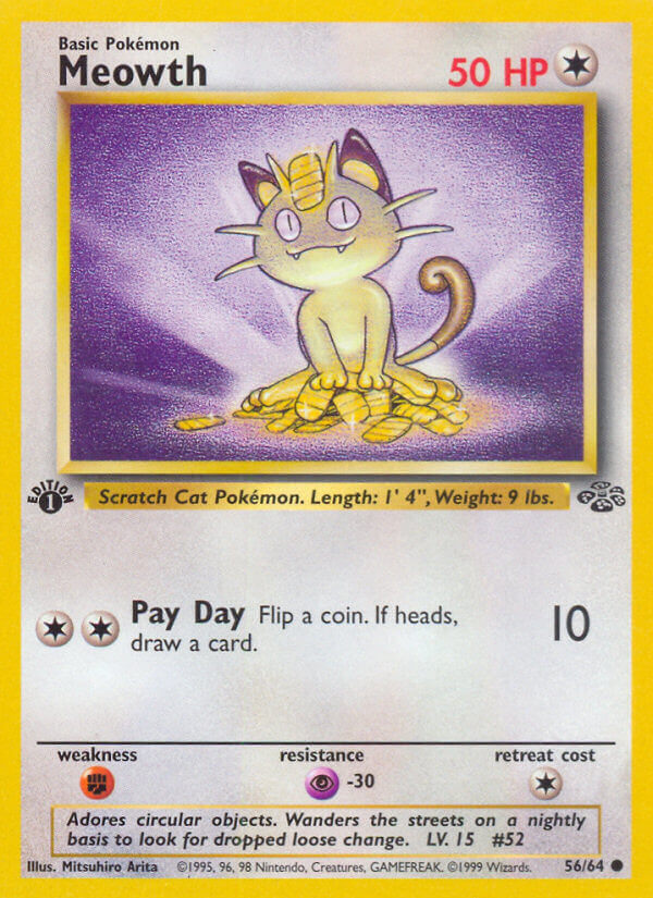 Meowth – 56/64 Jungle Pokemon Trading Card