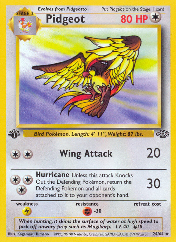 Pidgeot - Jungle Pokemon Trading Card